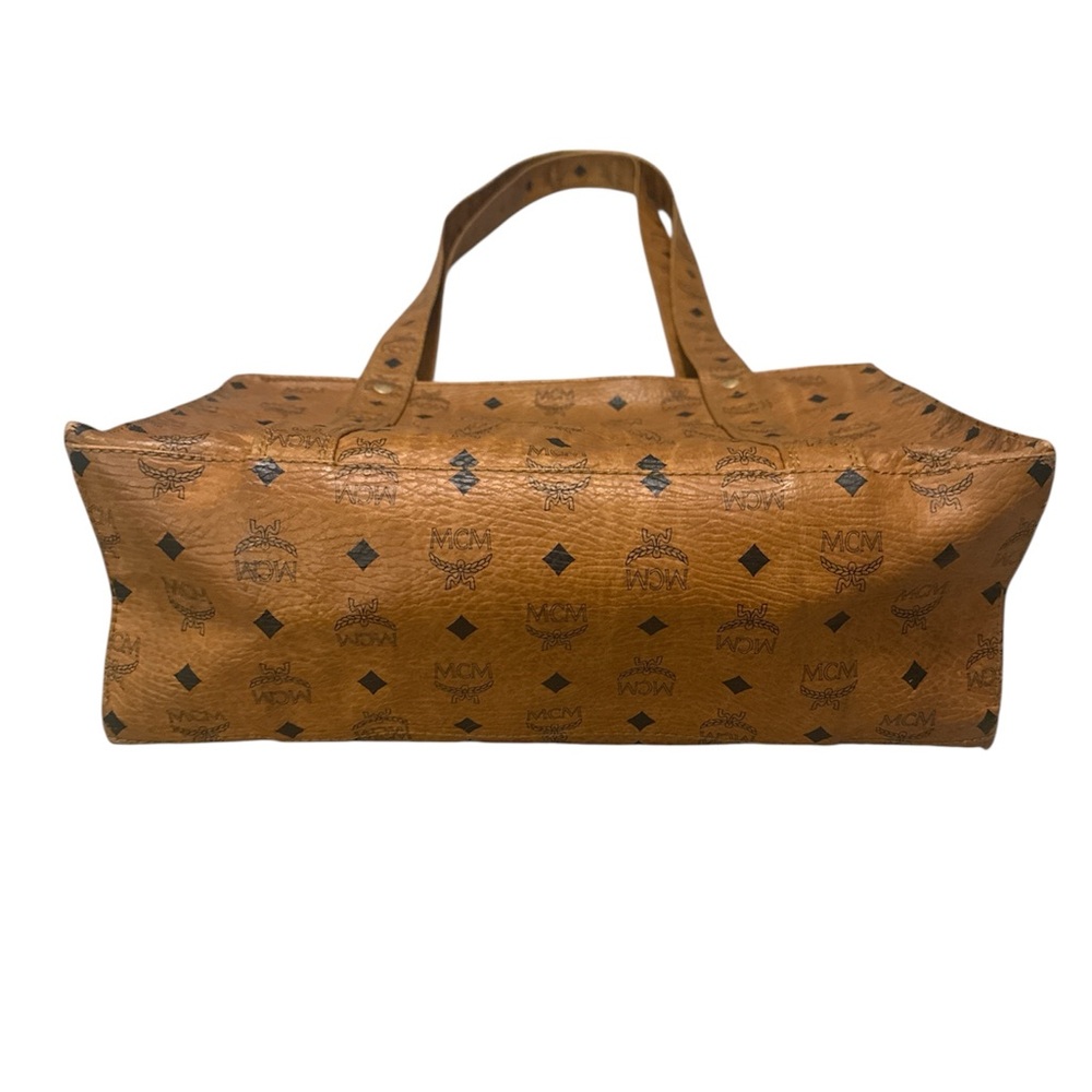 Vintage MCM Cognac Visetos Shoulder Tote Bag Made in Germany - Picture 9 of 11